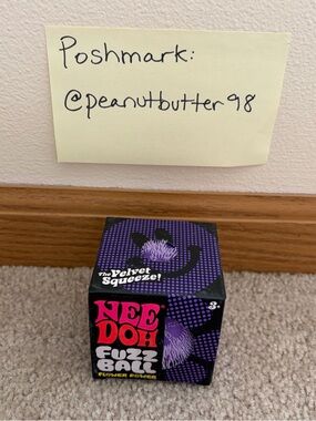 NeeDoh Fuzz Ball PURPLE Stress Squeeze Squish Toy